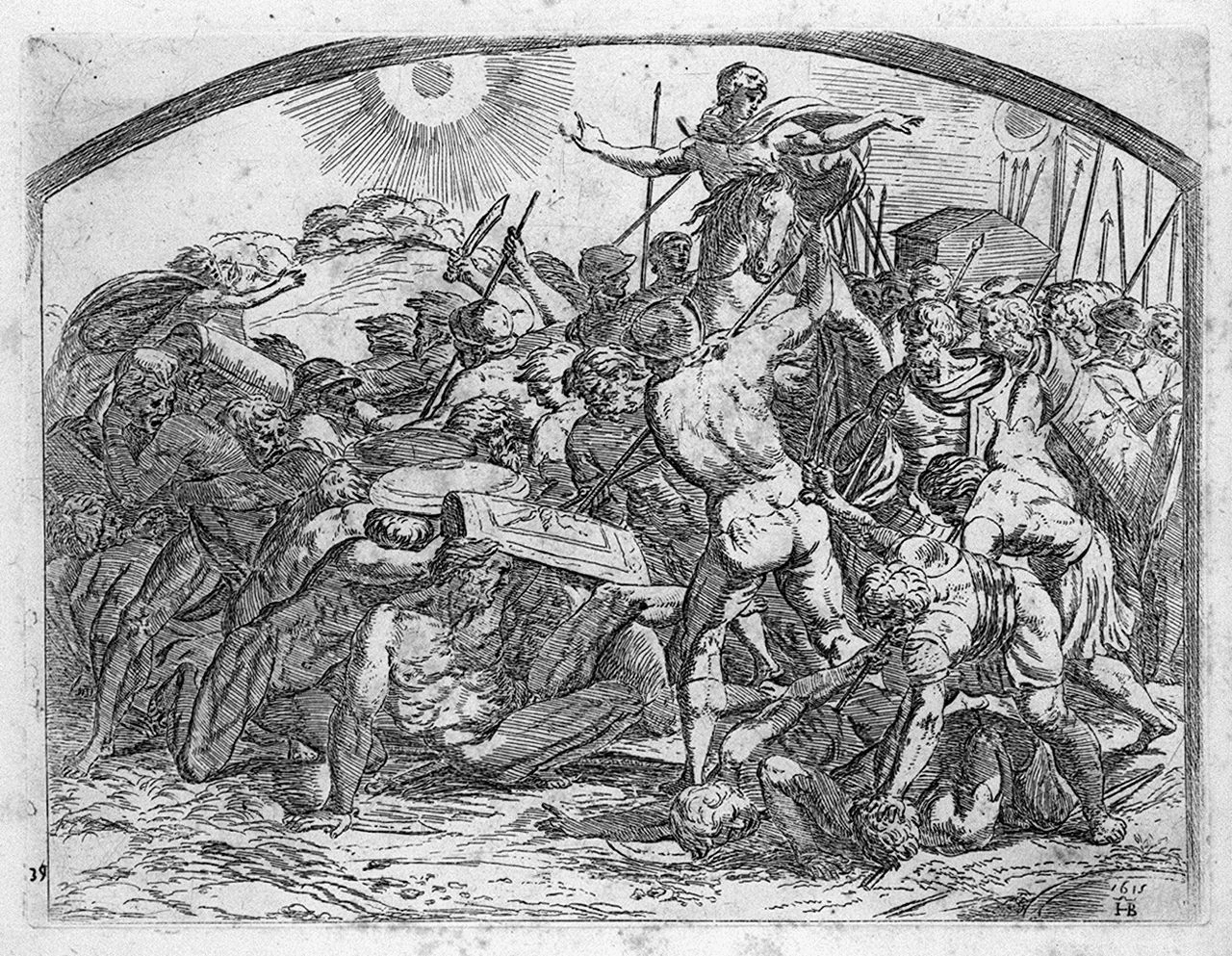 Orazio Borgianni - Giosuè ferma il sole , da Raffaello, Siena